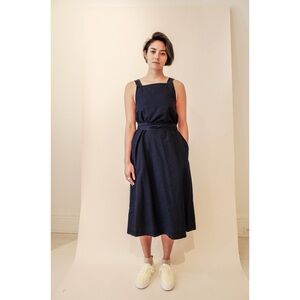 YMC You Must Create London Julie Dark Indigo Dress Wrap Cotton Belted Denim